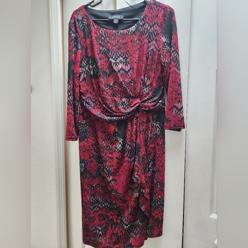 Elegant Red and Black Women's Dress